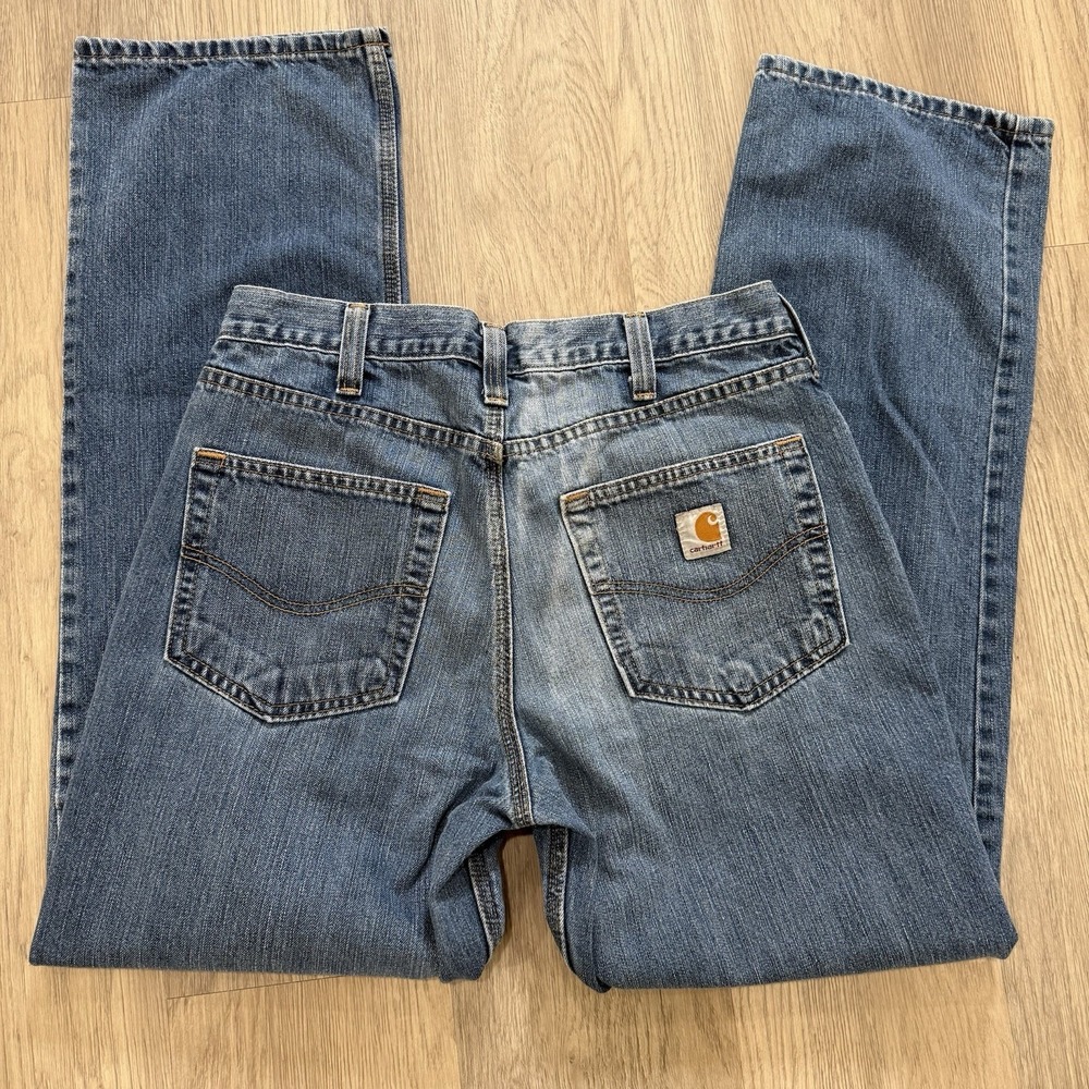 Carhartt Men's 32x32 Relaxed Fit Blue Jeans Workwear Denim Straight Leg